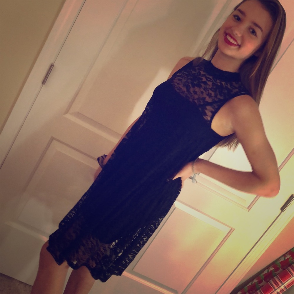 Black 2 piece Lace Dress with body dress Sz Small